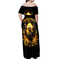 Angel Skull Off Shoulder Maxi Dress Underestimate Me That 'll Be Fun - Wonder Print Shop