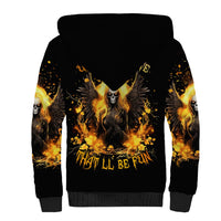 Angel Skull Sherpa Hoodie Underestimate Me That 'll Be Fun - Wonder Print Shop
