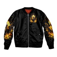 Angel Skull Sleeve Zip Bomber Jacket Underestimate Me That 'll Be Fun - Wonder Print Shop