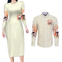 Rose Skull Couples Matching Long Sleeve Bodycon Dress and Long Sleeve Button Shirt The Good Girl In Me Got Tired Of The Bullshit - Wonder Print Shop