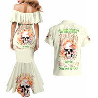 Rose Skull Couples Matching Mermaid Dress and Hawaiian Shirt The Good Girl In Me Got Tired Of The Bullshit - Wonder Print Shop