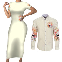 Rose Skull Couples Matching Short Sleeve Bodycon Dress and Long Sleeve Button Shirt The Good Girl In Me Got Tired Of The Bullshit - Wonder Print Shop