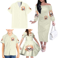 Rose Skull Family Matching Off Shoulder Long Sleeve Dress and Hawaiian Shirt The Good Girl In Me Got Tired Of The Bullshit - Wonder Print Shop