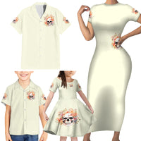 Rose Skull Family Matching Short Sleeve Bodycon Dress and Hawaiian Shirt The Good Girl In Me Got Tired Of The Bullshit - Wonder Print Shop