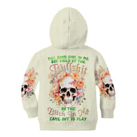 Rose Skull Kid Hoodie The Good Girl In Me Got Tired Of The Bullshit - Wonder Print Shop