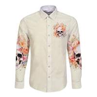 Rose Skull Long Sleeve Button Shirt The Good Girl In Me Got Tired Of The Bullshit - Wonder Print Shop