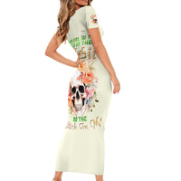 Rose Skull Short Sleeve Bodycon Dress The Good Girl In Me Got Tired Of The Bullshit - Wonder Print Shop