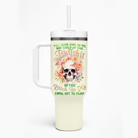 Rose Skull Tumbler With Handle The Good Girl In Me Got Tired Of The Bullshit - Wonder Print Shop