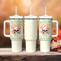Rose Skull Tumbler With Handle The Good Girl In Me Got Tired Of The Bullshit - Wonder Print Shop