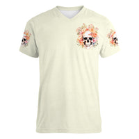 Rose Skull Women V Neck T Shirt The Good Girl In Me Got Tired Of The Bullshit - Wonder Print Shop