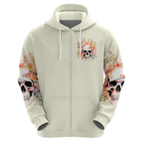 Rose Skull Zip Hoodie The Good Girl In Me Got Tired Of The Bullshit - Wonder Print Shop