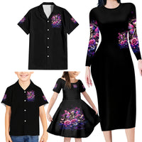 Fairy Skull Family Matching Long Sleeve Bodycon Dress and Hawaiian Shirt Let Karma Handle Their Fate - Wonder Print Shop