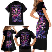 Fairy Skull Family Matching Short Sleeve Bodycon Dress and Hawaiian Shirt Let Karma Handle Their Fate - Wonder Print Shop