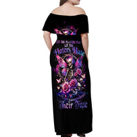 Fairy Skull Off Shoulder Maxi Dress Let Karma Handle Their Fate - Wonder Print Shop