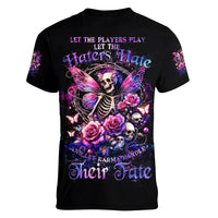 Fairy Skull Women V Neck T Shirt Let Karma Handle Their Fate - Wonder Print Shop