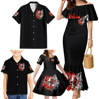 Evil Angel Skull Family Matching Mermaid Dress and Hawaiian Shirt Even The Devil Was Once An Angel - Wonder Print Shop