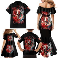 Evil Angel Skull Family Matching Mermaid Dress and Hawaiian Shirt Even The Devil Was Once An Angel - Wonder Print Shop