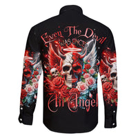 Evil Angel Skull Family Matching Mermaid Dress and Hawaiian Shirt Even The Devil Was Once An Angel - Wonder Print Shop