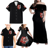 Evil Angel Skull Family Matching Off Shoulder Maxi Dress and Hawaiian Shirt Even The Devil Was Once An Angel - Wonder Print Shop