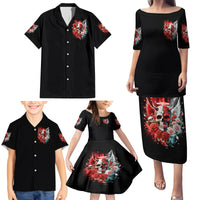 Evil Angel Skull Family Matching Puletasi and Hawaiian Shirt Even The Devil Was Once An Angel - Wonder Print Shop