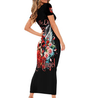 Evil Angel Skull Family Matching Short Sleeve Bodycon Dress and Hawaiian Shirt Even The Devil Was Once An Angel - Wonder Print Shop