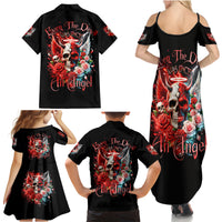 Evil Angel Skull Family Matching Summer Maxi Dress and Hawaiian Shirt Even The Devil Was Once An Angel - Wonder Print Shop