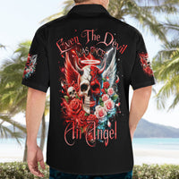 Evil Angel Skull Hawaiian Shirt Even The Devil Was Once An Angel - Wonder Print Shop