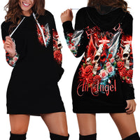 Evil Angel Skull Hoodie Dress Even The Devil Was Once An Angel - Wonder Print Shop