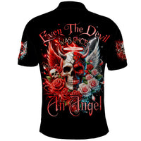 Evil Angel Skull Polo Shirt Even The Devil Was Once An Angel - Wonder Print Shop