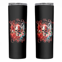 Evil Angel Skull Skinny Tumbler Even The Devil Was Once An Angel - Wonder Print Shop