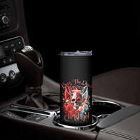 Evil Angel Skull Skinny Tumbler Even The Devil Was Once An Angel - Wonder Print Shop