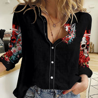 Evil Angel Skull Women Casual Shirt Even The Devil Was Once An Angel - Wonder Print Shop