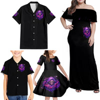 Reaper Skull Family Matching Off Shoulder Maxi Dress and Hawaiian Shirt I'm Not Anti-Social I'm Just Not User Friendly - Wonder Print Shop