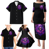 Reaper Skull Family Matching Puletasi and Hawaiian Shirt I'm Not Anti-Social I'm Just Not User Friendly - Wonder Print Shop
