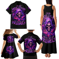 Reaper Skull Family Matching Tank Maxi Dress and Hawaiian Shirt I'm Not Anti-Social I'm Just Not User Friendly - Wonder Print Shop