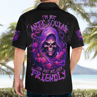 Reaper Skull Hawaiian Shirt I'm Not Anti-Social I'm Just Not User Friendly - Wonder Print Shop