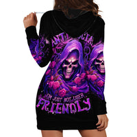 Reaper Skull Hoodie Dress I'm Not Anti-Social I'm Just Not User Friendly - Wonder Print Shop