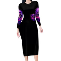 Reaper Skull Long Sleeve Bodycon Dress I'm Not Anti-Social I'm Just Not User Friendly - Wonder Print Shop