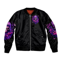 Reaper Skull Sleeve Zip Bomber Jacket I'm Not Anti-Social I'm Just Not User Friendly - Wonder Print Shop