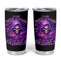 Reaper Skull Tumbler Cup I'm Not Anti-Social I'm Just Not User Friendly - Wonder Print Shop