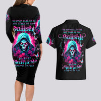 Witch Skull Couples Matching Long Sleeve Bodycon Dress and Hawaiian Shirt The Good Girl In Me Got Tired Of The Bullshit - Wonder Print Shop