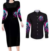 Witch Skull Couples Matching Long Sleeve Bodycon Dress and Long Sleeve Button Shirt The Good Girl In Me Got Tired Of The Bullshit - Wonder Print Shop