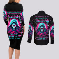 Witch Skull Couples Matching Long Sleeve Bodycon Dress and Long Sleeve Button Shirt The Good Girl In Me Got Tired Of The Bullshit - Wonder Print Shop