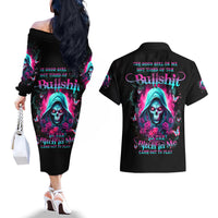 Witch Skull Couples Matching Off The Shoulder Long Sleeve Dress and Hawaiian Shirt The Good Girl In Me Got Tired Of The Bullshit - Wonder Print Shop