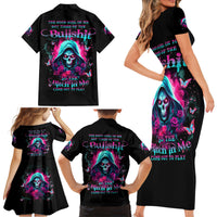 Witch Skull Family Matching Short Sleeve Bodycon Dress and Hawaiian Shirt The Good Girl In Me Got Tired Of The Bullshit - Wonder Print Shop