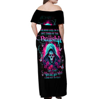 Witch Skull Off Shoulder Maxi Dress The Good Girl In Me Got Tired Of The Bullshit - Wonder Print Shop