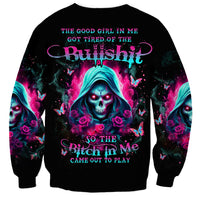 Witch Skull Sweatshirt The Good Girl In Me Got Tired Of The Bullshit - Wonder Print Shop