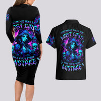 Witch Skull Couples Matching Long Sleeve Bodycon Dress and Hawaiian Shirt Assuming Was Like Most Girls Was Your First Mistake - Wonder Print Shop