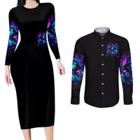 Witch Skull Couples Matching Long Sleeve Bodycon Dress and Long Sleeve Button Shirt Assuming Was Like Most Girls Was Your First Mistake - Wonder Print Shop
