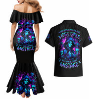 Witch Skull Couples Matching Mermaid Dress and Hawaiian Shirt Assuming Was Like Most Girls Was Your First Mistake - Wonder Print Shop